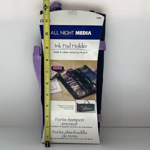 Plaid All Night Media Black Nylon Holds 8 Rubber Stamping Ink Pad Holder - Picture 3 of 12